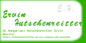 ervin hutschenreitter business card